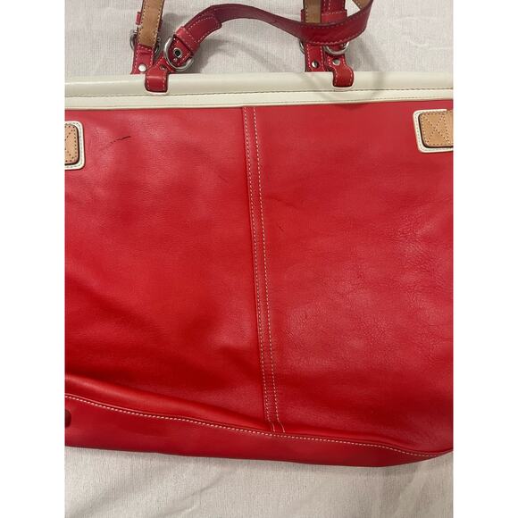Coach Limited Edition Red and White Leather Turnlock Satchel style 9285 - Picture 11 of 12